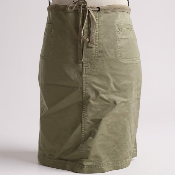J. Jill Dresses & Skirts - J. Jill Khaki Drawstring Front Pocket Tencel Lyocell Blend Skirt